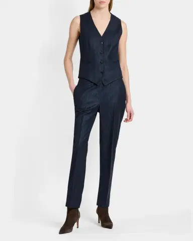 Kiton Pinstriped Stretch Wool Trousers | Thumbnail 2 Kiton Pinstriped Stretch Wool Trousers | Thumbnail 2