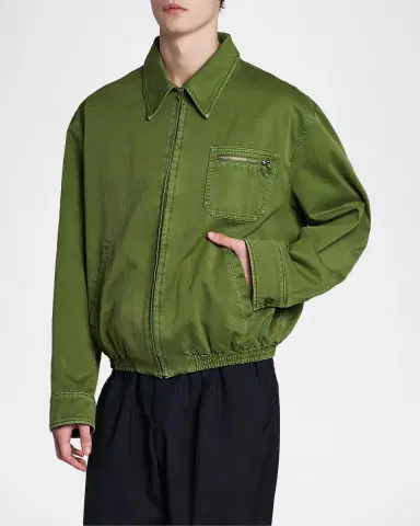 Marni Spread Collar Cotton Blouson Jacket | Thumbnail 4 Marni Spread Collar Cotton Blouson Jacket | Thumbnail 4