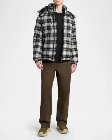 Moncler Men's Airor Check Down Hooded Puffer Jacket | Thumbnail 2