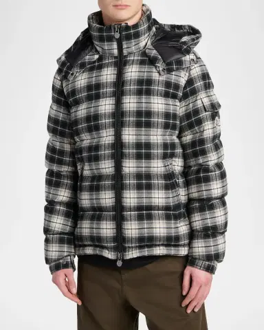 Moncler Men's Airor Check Down Hooded Puffer Jacket | Thumbnail 4