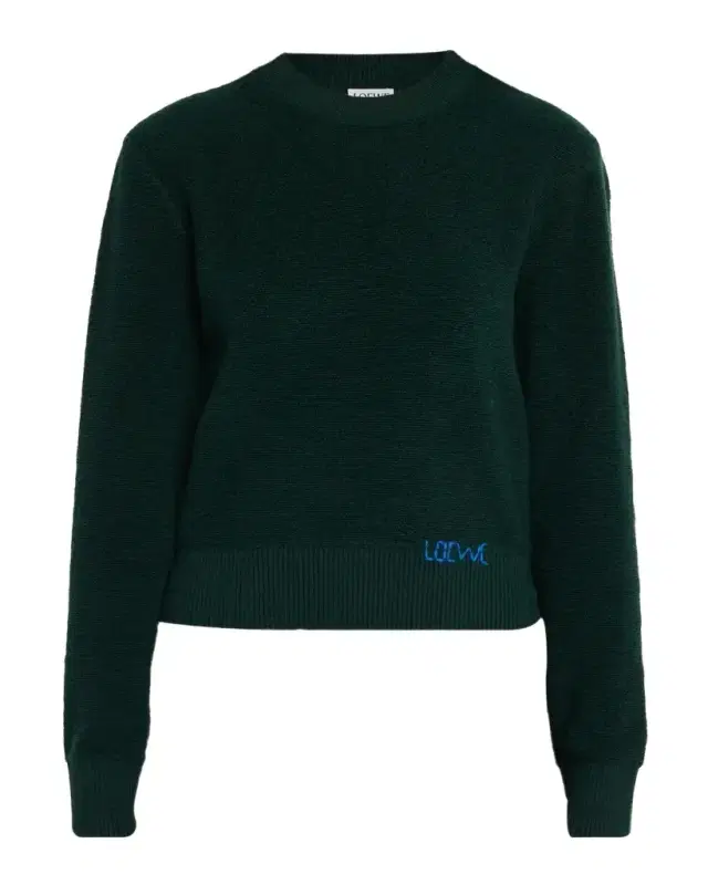 LOEWE Logo Embroidered Wool Crewneck Sweater