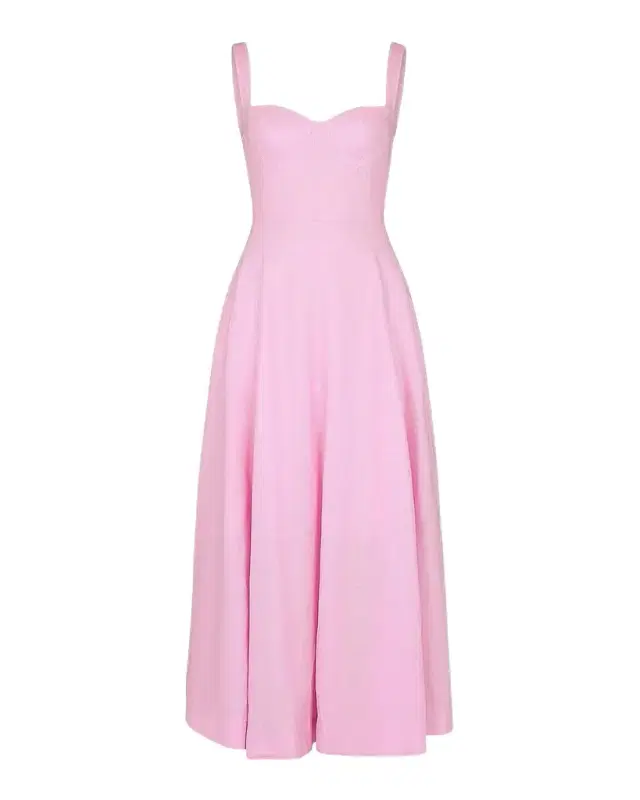 NICHOLAS Anya Sweetheart Linen Midi Dress