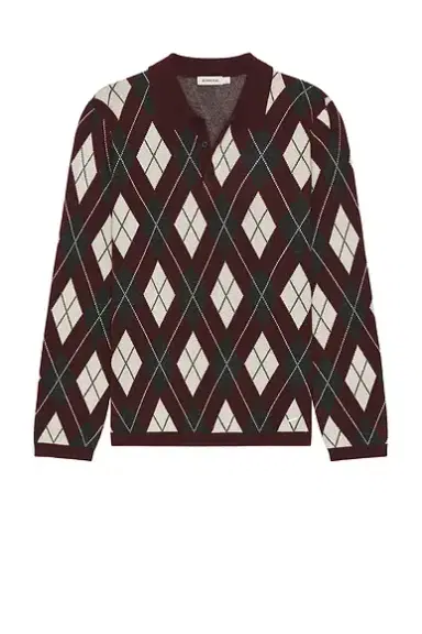 Simkhai Callum Cashmere Argyle Polo | Thumbnail 4