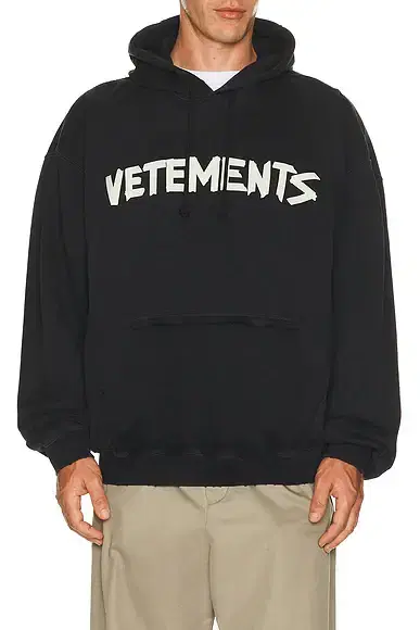Vetements Tape Logo Destroyed Hoodie