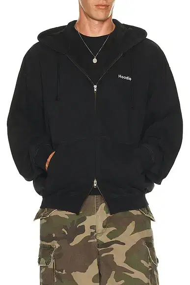 Vetements Embroidered Definition Zip-Up Hoodie