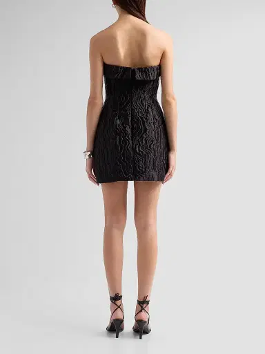 Simkhai Women's Darcie Strapless Mini Dress - Black - Size 12 | Thumbnail 3