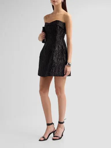Simkhai Women's Darcie Strapless Mini Dress - Black - Size 12 | Thumbnail 4