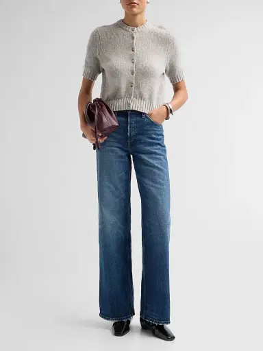 RE/DONE Women's High-Rise Wide-Leg Jeans - Nightbird Blue - Size 32 | Thumbnail 2