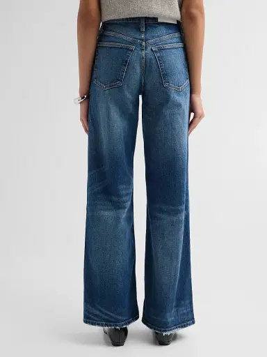 RE/DONE Women's High-Rise Wide-Leg Jeans - Nightbird Blue - Size 32 | Thumbnail 3