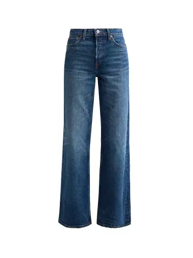 RE/DONE Women's High-Rise Wide-Leg Jeans - Nightbird Blue - Size 32 | Thumbnail 1