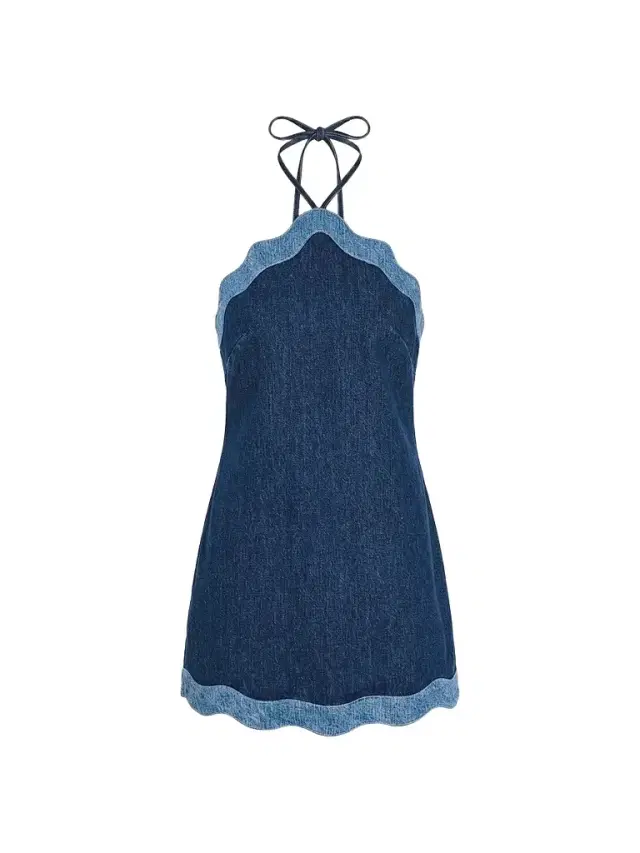 Retrofête Women's Tasia Denim Halter Mini Dress - Montana Mix