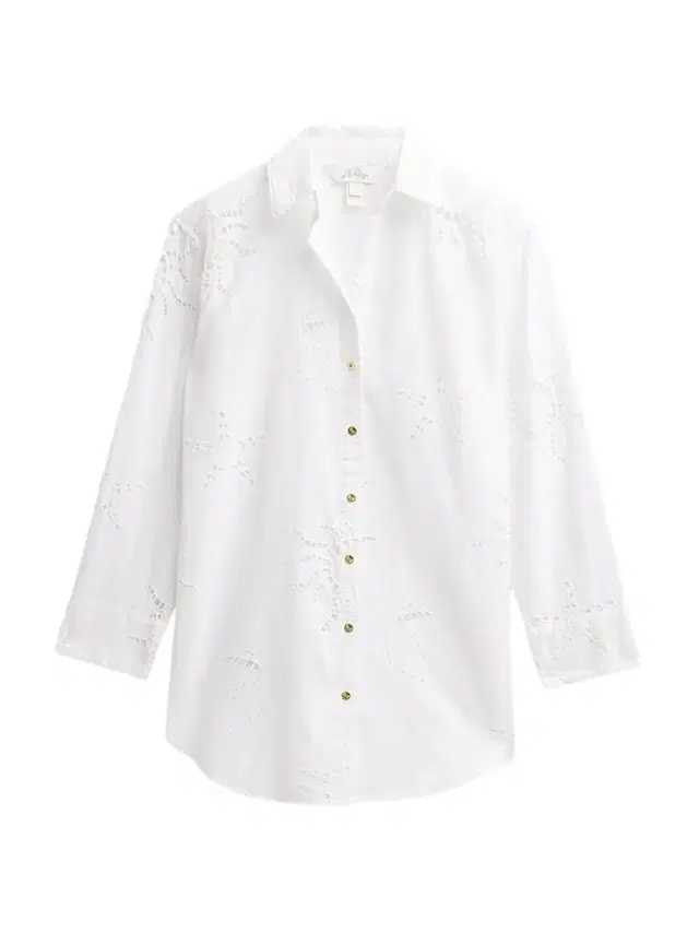 Lilly Pulitzer Women's Kwitney Eyelet Cotton Cover-Up Shirt - Resort White