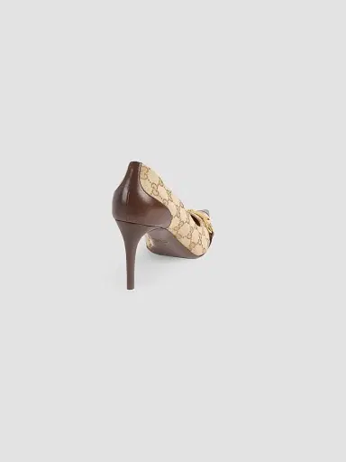 Gucci Women's Donna 80MM GG Canvas Pumps - Vintage Sand | Thumbnail 3