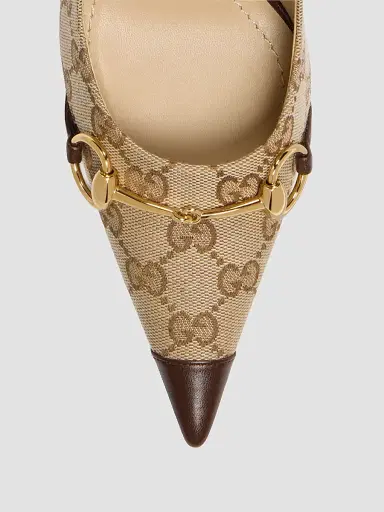 Gucci Women's Donna 80MM GG Canvas Pumps - Vintage Sand | Thumbnail 4