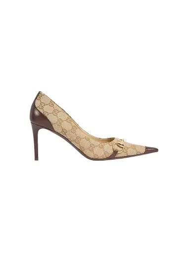 Gucci Women's Donna 80MM GG Canvas Pumps - Vintage Sand | Thumbnail 1
