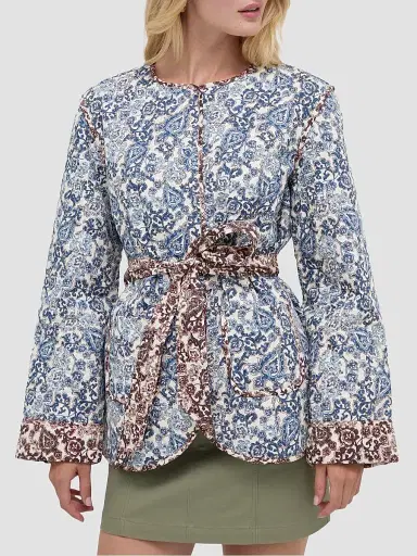 Hill House Home Women's The Aspen Jacket - Chedworth Paisley Blue - Size XXXL | Thumbnail 3