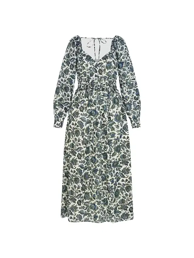 Hill House Home Women's The Eugenia Nap Dress - Jacobean Bloom Blue Green