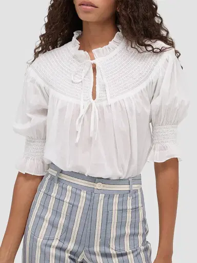 Hill House Home Women's The Zinnia Top - White | Thumbnail 3