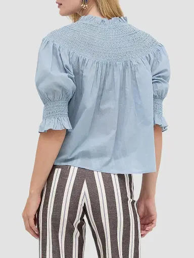 Hill House Home Women's The Zinnia Top - Dusty Blue | Thumbnail 5