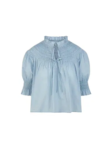 Hill House Home Women's The Zinnia Top - Dusty Blue | Thumbnail 1