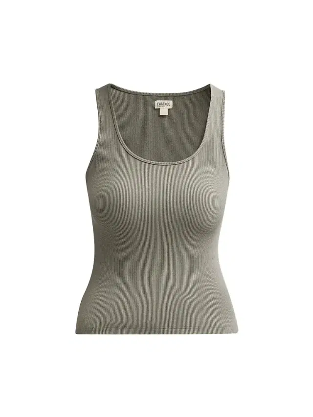 L'AGENCE Women's Adira Rib-Knit Tank - Smokey Olive