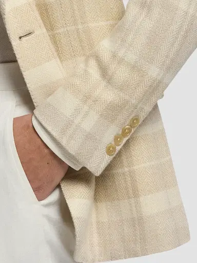 Ralph Lauren Purple Label Men's Kent Plaid Silk-Linen-Cashmere Single-Breasted Sport Coat | Thumbnail 5 Ralph Lauren Purple Label Men's Kent Plaid Silk-Linen-Cashmere Single-Breasted Sport Coat | Thumbnail 5