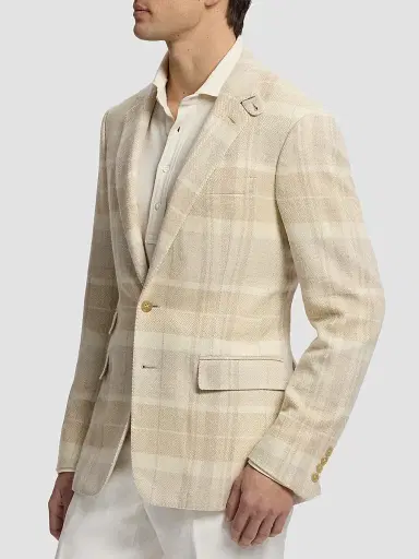 Ralph Lauren Purple Label Men's Kent Plaid Silk-Linen-Cashmere Single-Breasted Sport Coat | Thumbnail 6 Ralph Lauren Purple Label Men's Kent Plaid Silk-Linen-Cashmere Single-Breasted Sport Coat | Thumbnail 6