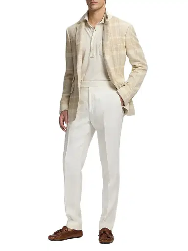 Ralph Lauren Purple Label Men's Kent Plaid Silk-Linen-Cashmere Single-Breasted Sport Coat | Thumbnail 1 Ralph Lauren Purple Label Men's Kent Plaid Silk-Linen-Cashmere Single-Breasted Sport Coat | Thumbnail 1