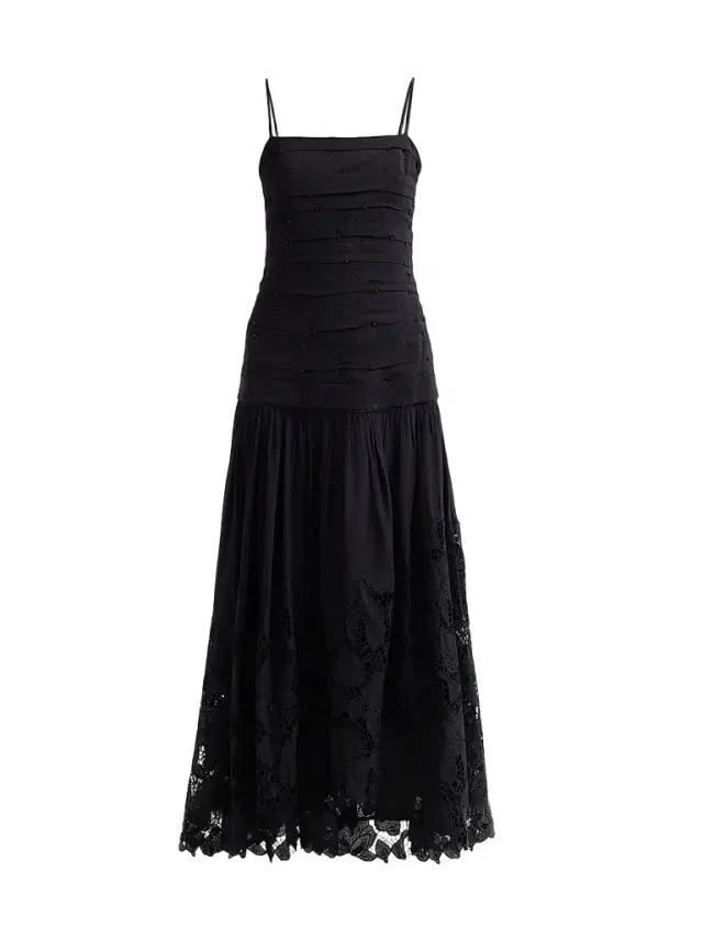Hemant & Nandita Women's Pleated A-Line Maxi Dress - Black