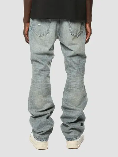 Purple Brand Men's Whiskered Stacked Jeans - Medium Indigo | Thumbnail 2