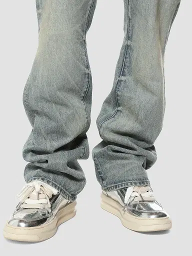 Purple Brand Men's Whiskered Stacked Jeans - Medium Indigo | Thumbnail 4