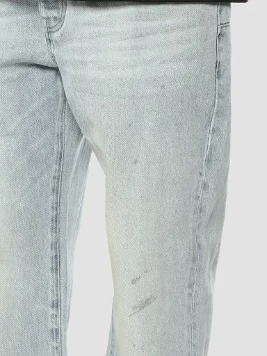 Purple Brand Men's Mechanic Dirty Cotton Straight-Leg Jeans - Light Indigo | Thumbnail 3