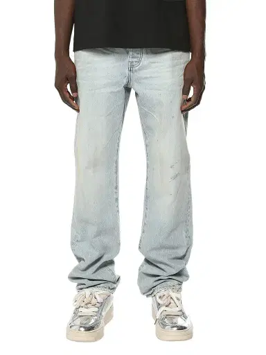 Purple Brand Men's Mechanic Dirty Cotton Straight-Leg Jeans - Light Indigo | Thumbnail 1