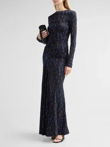 EYWASOULS MALIBU Women's Annie Printed Long-Sleeve Maxi Dress | Thumbnail 4 EYWASOULS MALIBU Women's Annie Printed Long-Sleeve Maxi Dress | Thumbnail 4