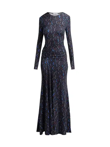 EYWASOULS MALIBU Women's Annie Printed Long-Sleeve Maxi Dress | Thumbnail 1 EYWASOULS MALIBU Women's Annie Printed Long-Sleeve Maxi Dress | Thumbnail 1