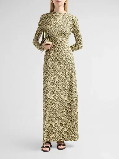 EYWASOULS MALIBU Women's Sam Floral Open-Back Maxi Dress - Matcha Margarita - Size XL | Thumbnail 2