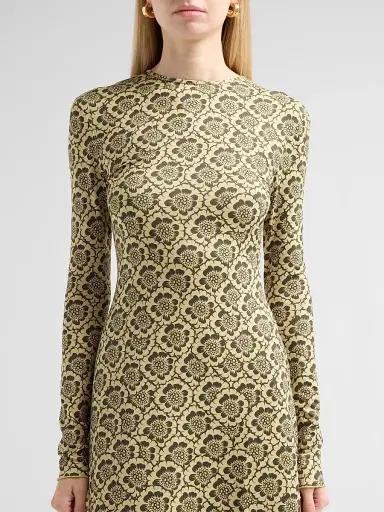 EYWASOULS MALIBU Women's Sam Floral Open-Back Maxi Dress - Matcha Margarita - Size XL | Thumbnail 5