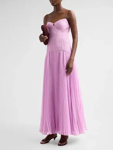 AMUR Women's Saylor Pleated Gown - Pink Hyacinth | Thumbnail 4