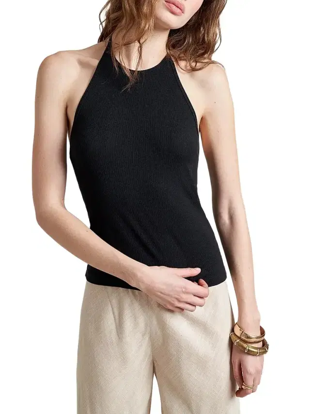La Ligne Women's Halter Tank Top - Black