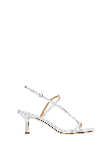 Aeyde Women's Elise 65MM Leather Sandals - Silver | Thumbnail 1