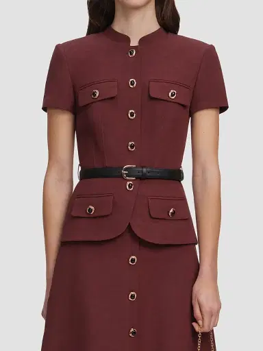 Self-Portrait Women's Peplum Linen-Blend Midi Dress | Thumbnail 5 Self-Portrait Women's Peplum Linen-Blend Midi Dress | Thumbnail 5