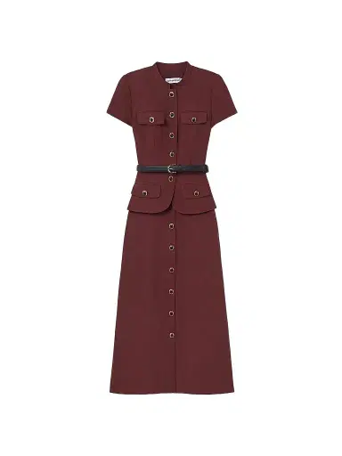 Self-Portrait Women's Peplum Linen-Blend Midi Dress | Thumbnail 1 Self-Portrait Women's Peplum Linen-Blend Midi Dress | Thumbnail 1