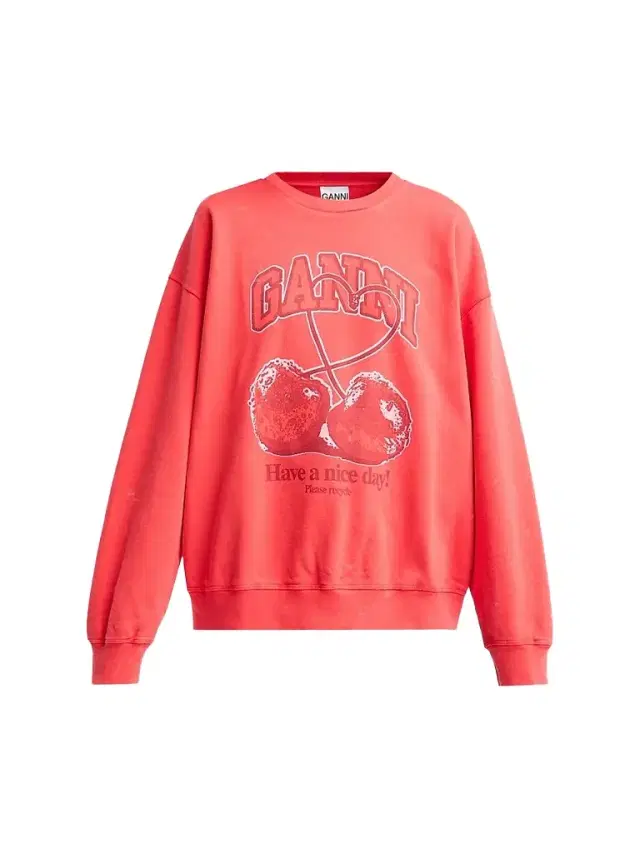 Ganni Women's Isoli Cherry Crewneck Sweatshirt - High Risk Red