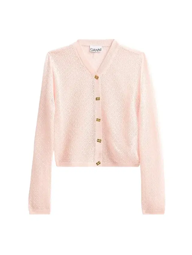 Ganni Women's Pointelle-Knit Cardigan - Pale Lilac