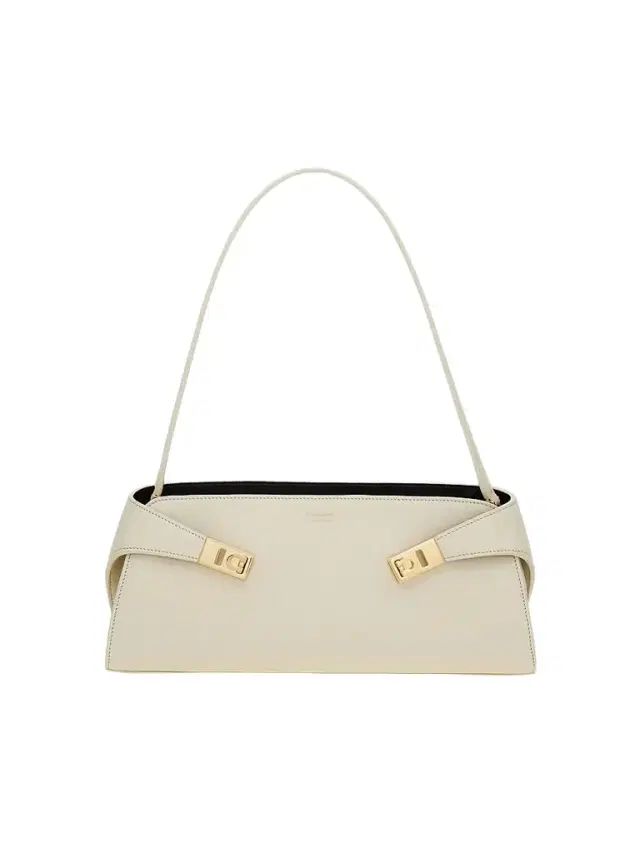Women's East-West Hug Leather Shoulder Bag - Mascarpone