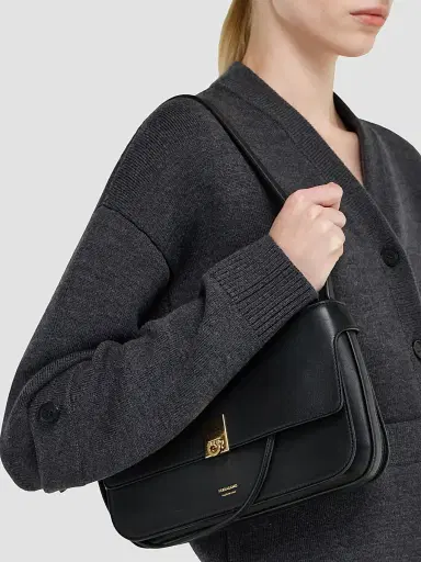 FERRAGAMO Women's Cara Extra-Small Leather Shoulder Bag - Black | Thumbnail 2