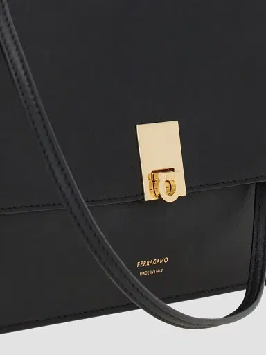 FERRAGAMO Women's Cara Extra-Small Leather Shoulder Bag - Black | Thumbnail 7