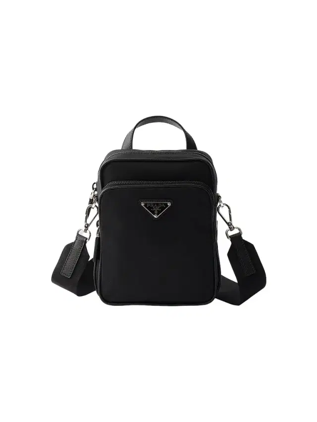 Prada Men's Re-Nylon and Saffiano Leather Shoulder Bag - Black
