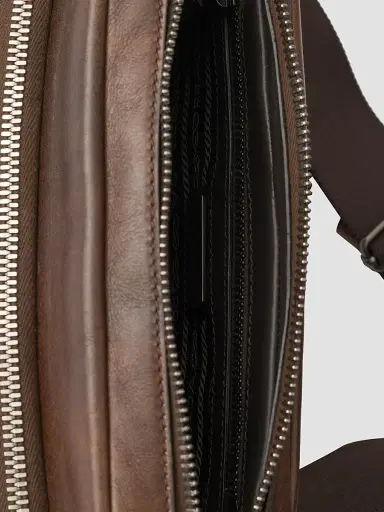 Prada Men's Leather Shoulder Bag - Brown | Thumbnail 5
