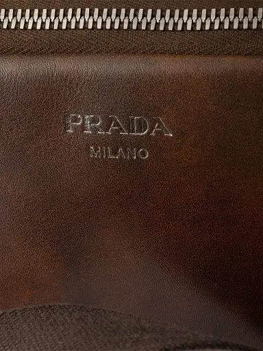 Prada Men's Leather Shoulder Bag - Brown | Thumbnail 7